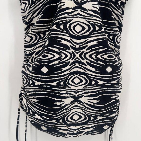 Spanx Love Your Assets Ruched Tankini Swim Top Black & White Abstract Print XL - Picture 4 of 11